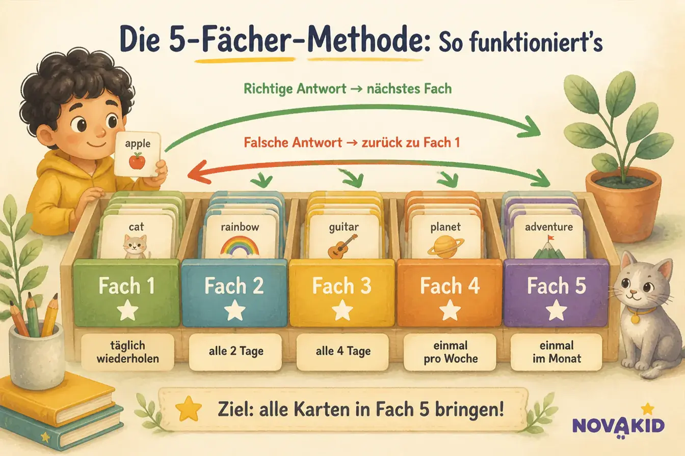 Lernen durch Wiederholung: Die 5-Fächer-Methode