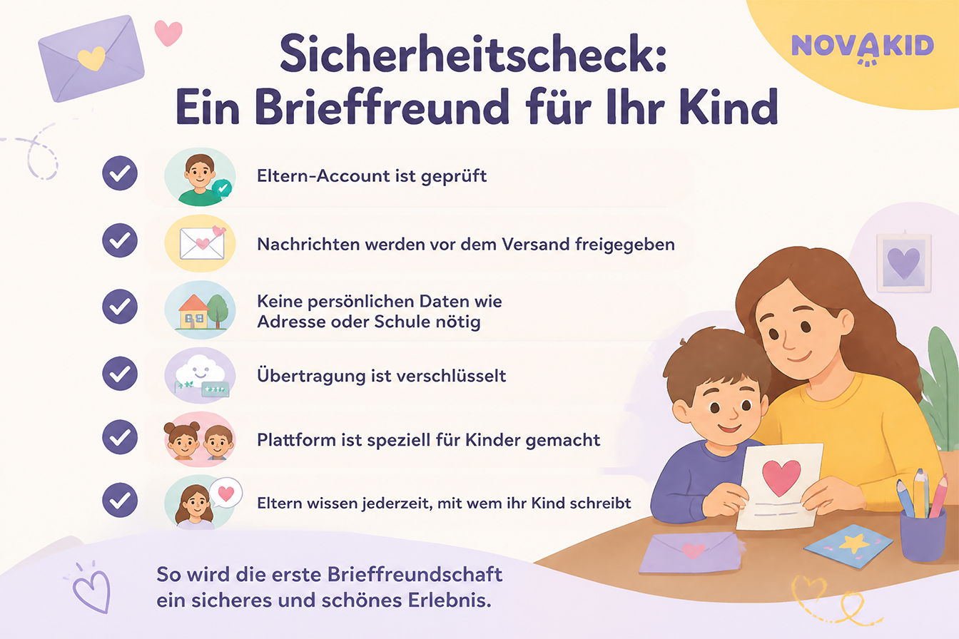 Checkliste für Eltern- Sichere Wege, internationale Brieffreundschaften für Kinder zu finden